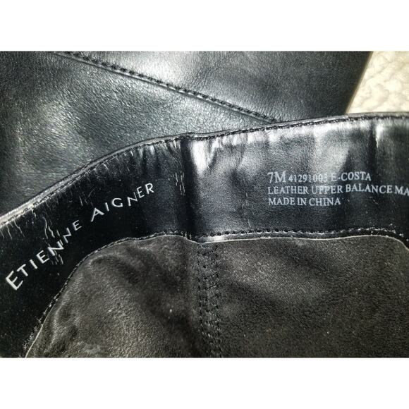 Womens Boots--black leather crest "Costa" knee high riding boot-7M - Picture 8 of 8